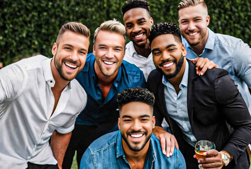 A Group Of Men Smiling For A Photo At A Bachelor Party In Colorado